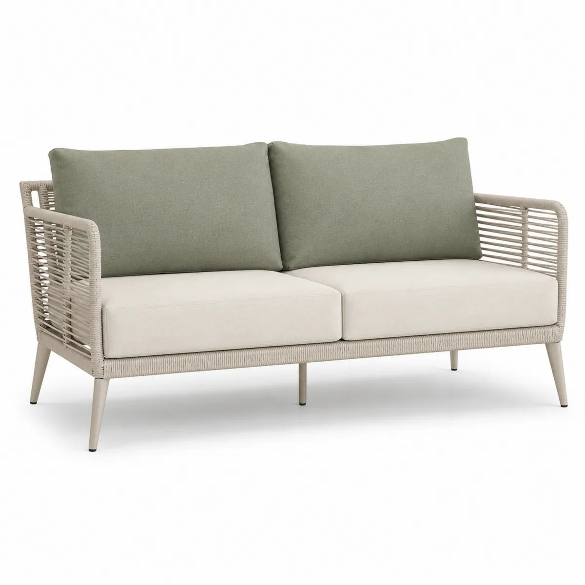 Sofa ogrodowa 2-osobowa z aluminium i sznurkiem poliestrowym 155x75x82 cm