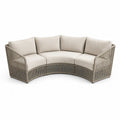 Sofa narożna ogrodowa półokrągła beżowa aluminiowa