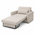 Sofa rozkładana beżowa z poliestru 200cm x 80cm x 85cm