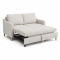 Sofa rozkładana beżowa tkanina 190x120 cm