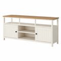 Szafka RTV z MDF i drewnianym blatem 120 cm