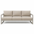 Sofa 3-osobowa z aluminium i tkaniny poliestrowej beżowa 200cm