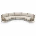 Sofa ogrodowa łukowata aluminiowa i poliestrowa beżowa
