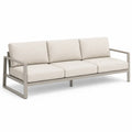 Sofa ogrodowa 3-osobowa z aluminium i tkaniny w kolorze beżowym