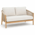 Dwuosobowa sofa z drewna tekowego i poliestru