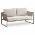 Dwuosobowa sofa ogrodowa beżowa aluminium poliester 170 cm