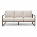 Sofa trzyosobowa aluminiowa z beżowymi poduszkami