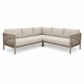 Narożna sofa ogrodowa aluminium tkanina beżowa 260x260x75 cm