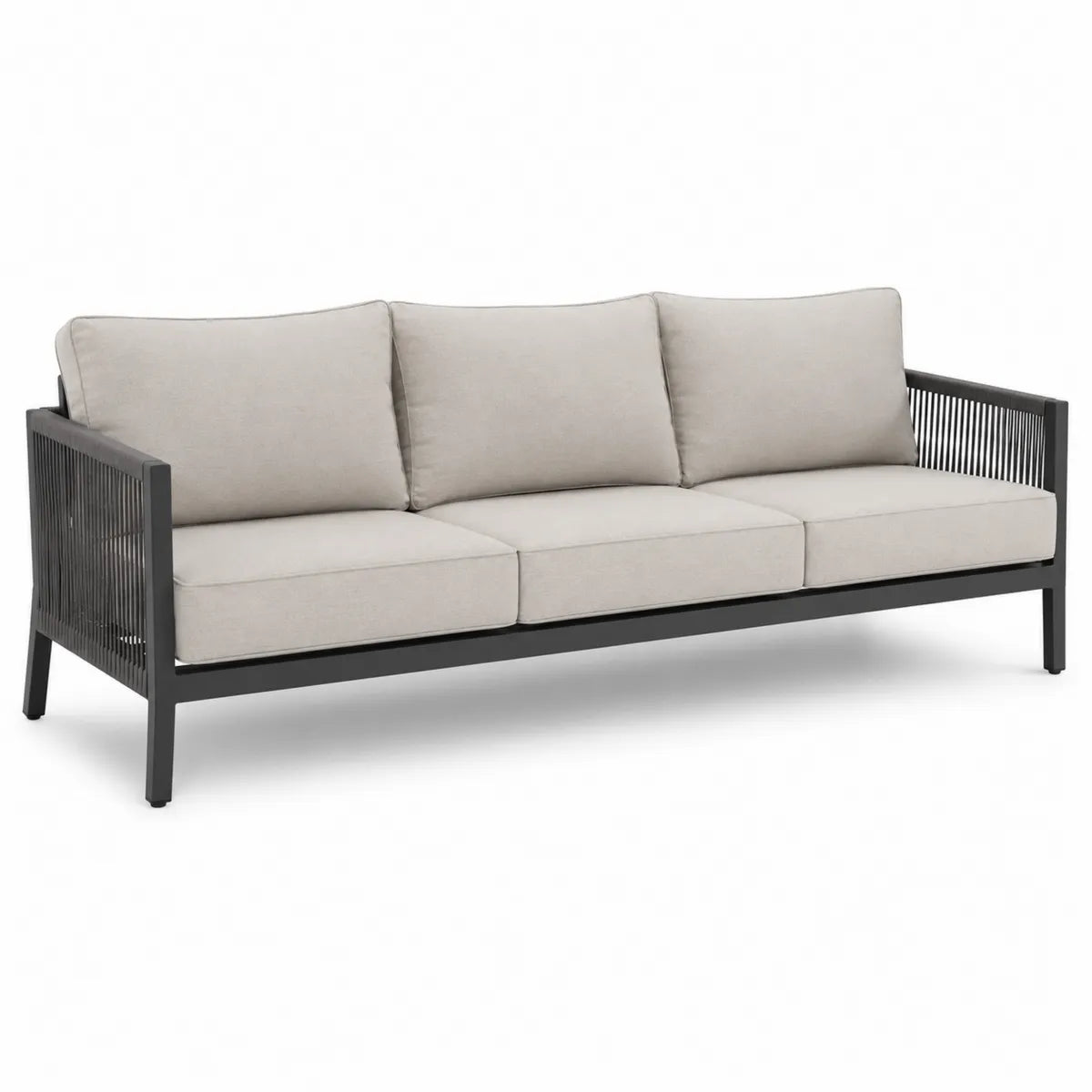 Stalowa sofa ogrodowa z poduszkami poliestrowymi