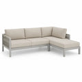 Narożnik ogrodowy z aluminium 210x140x73 cm beżowy