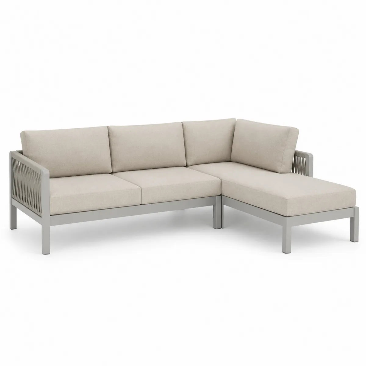 Narożnik ogrodowy z aluminium 210x140x73 cm beżowy