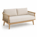 Sofa ogrodowa z drewna tekowego i sznurka, beżowa, 150 cm