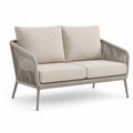 Dwumiejscowa sofa z aluminium i sznurka 140cm - beżowa