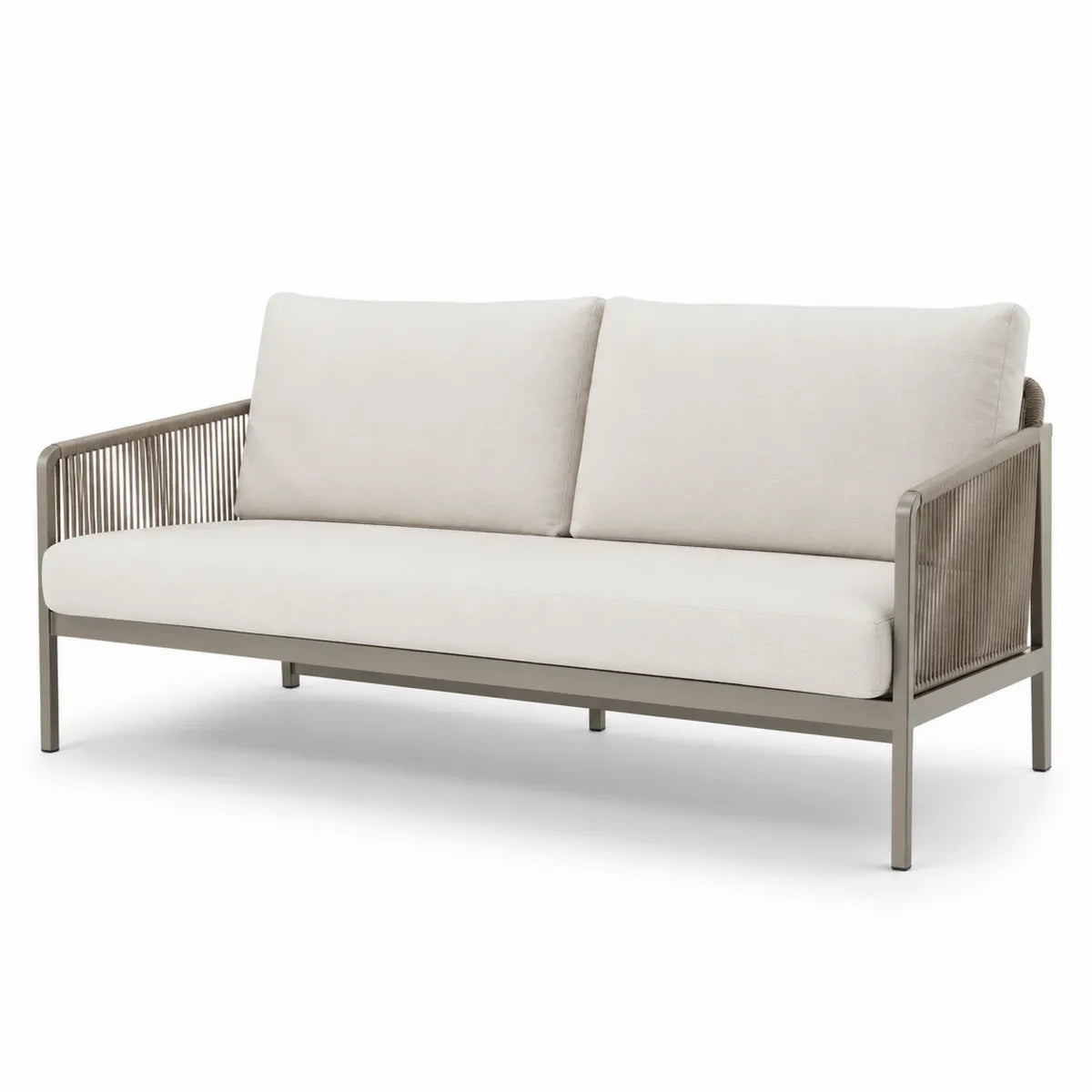 Sofa ogrodowa aluminiowa z poliestrowymi sznurkami 200 cm beżowa