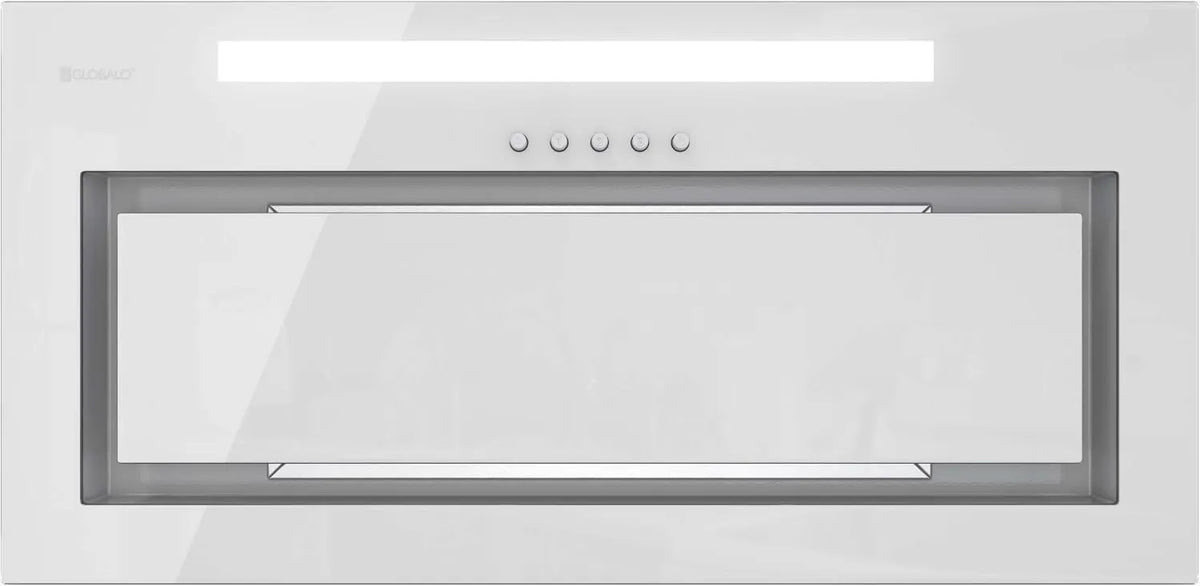 GLOBALO okap kuchenny, Osłona ssąca, 60 cm, oświetlenie LED, dająca się wstawić do użytku, biała, 3 biała, płaska wentylator, filtr smarowy, kaptur pod płaszczyzną z