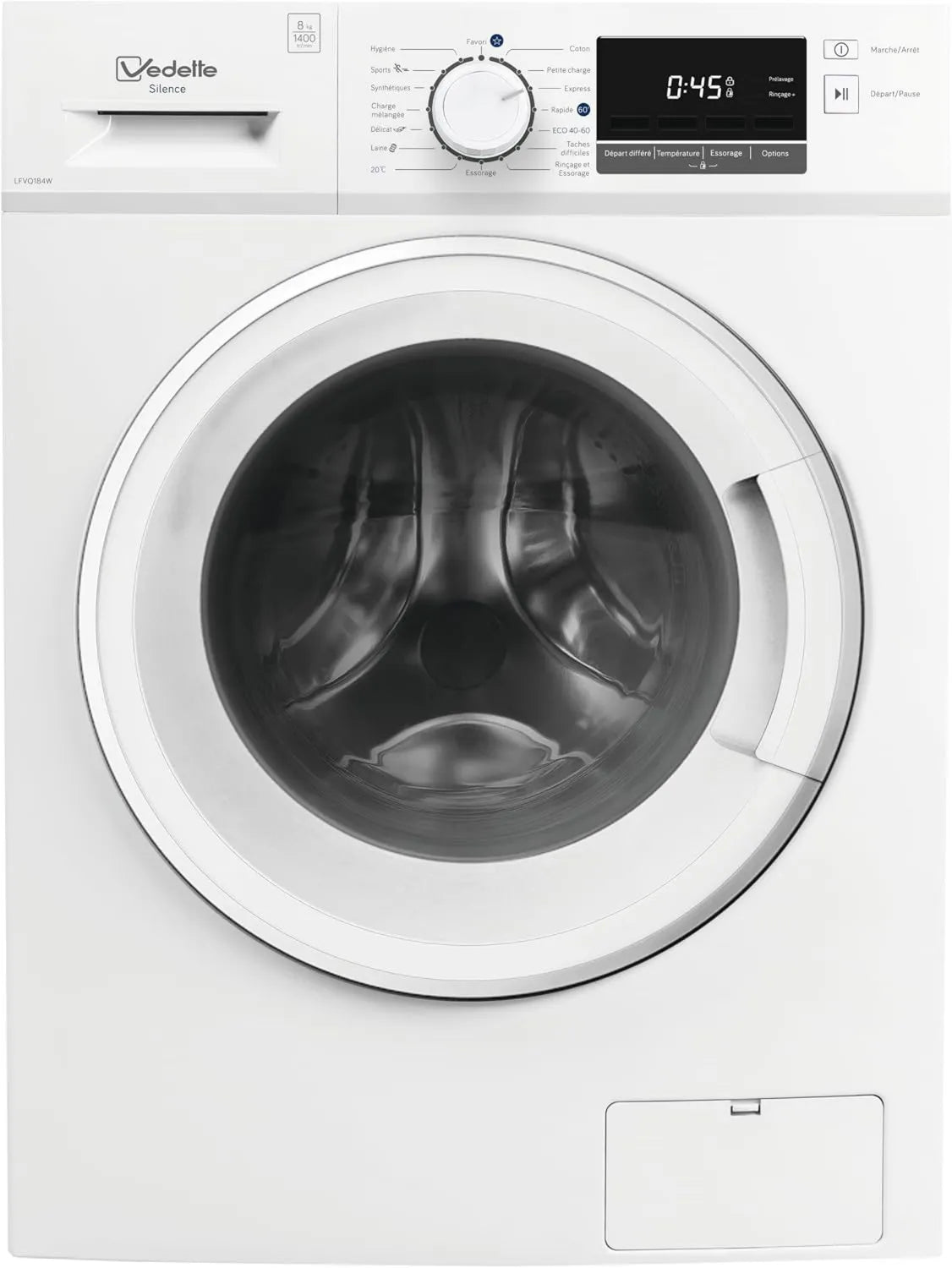 Fowok pralka, 8 kg, Vedette LFVQ184 W, biały, 1400 t, min, Front