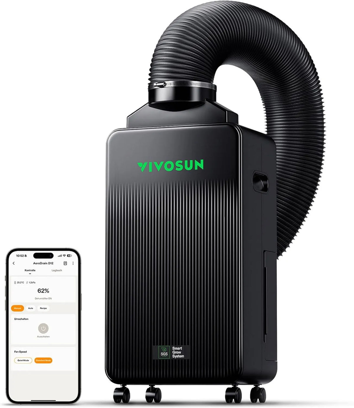 VIVOSUN osuszacz powietrza, Denawilżacz, 2 l, minutnik, Wi-Fi, aplikacja, duży zbiornik, 2 strefy temperatur