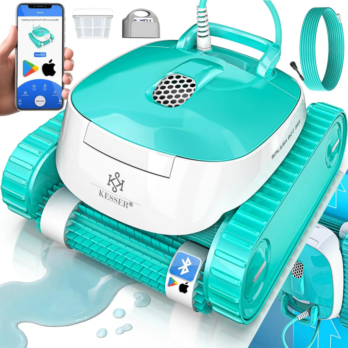 KESSER, Odkurzacz, aplikacja, robot ® Pool do podłogi i ściany do 100 m²