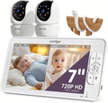Comfyer, Monitor, Comfier BM01 1080P, Wi-Fi, 6000 mAh Bateria, Elastyczne wsparcie, 7 ′ ′ Podzielony ekran, Babyphone 2 Kamery, VOX tryb, Zdalny PTZ