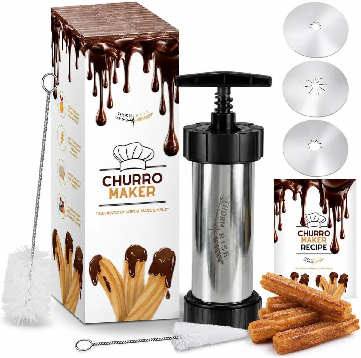 THORNRISE, łatwy do czyszczenia i o dużej pojemności, szybko, do idealnych deserów domowych i kuchni rodzinnej, churros i batony ze stali nierdzewnej