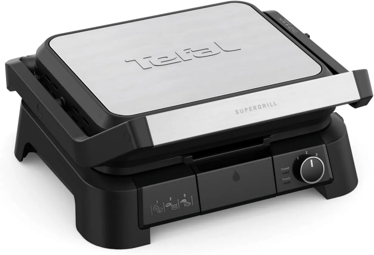 Tefal GC510DE0, 2000 W, regulacja ustawień, funkcja grilla, powłoka nieprzywierająca, SuperGrill kontaktowy 3w1 3 wysokości, funkcja BBQ i rumienienia