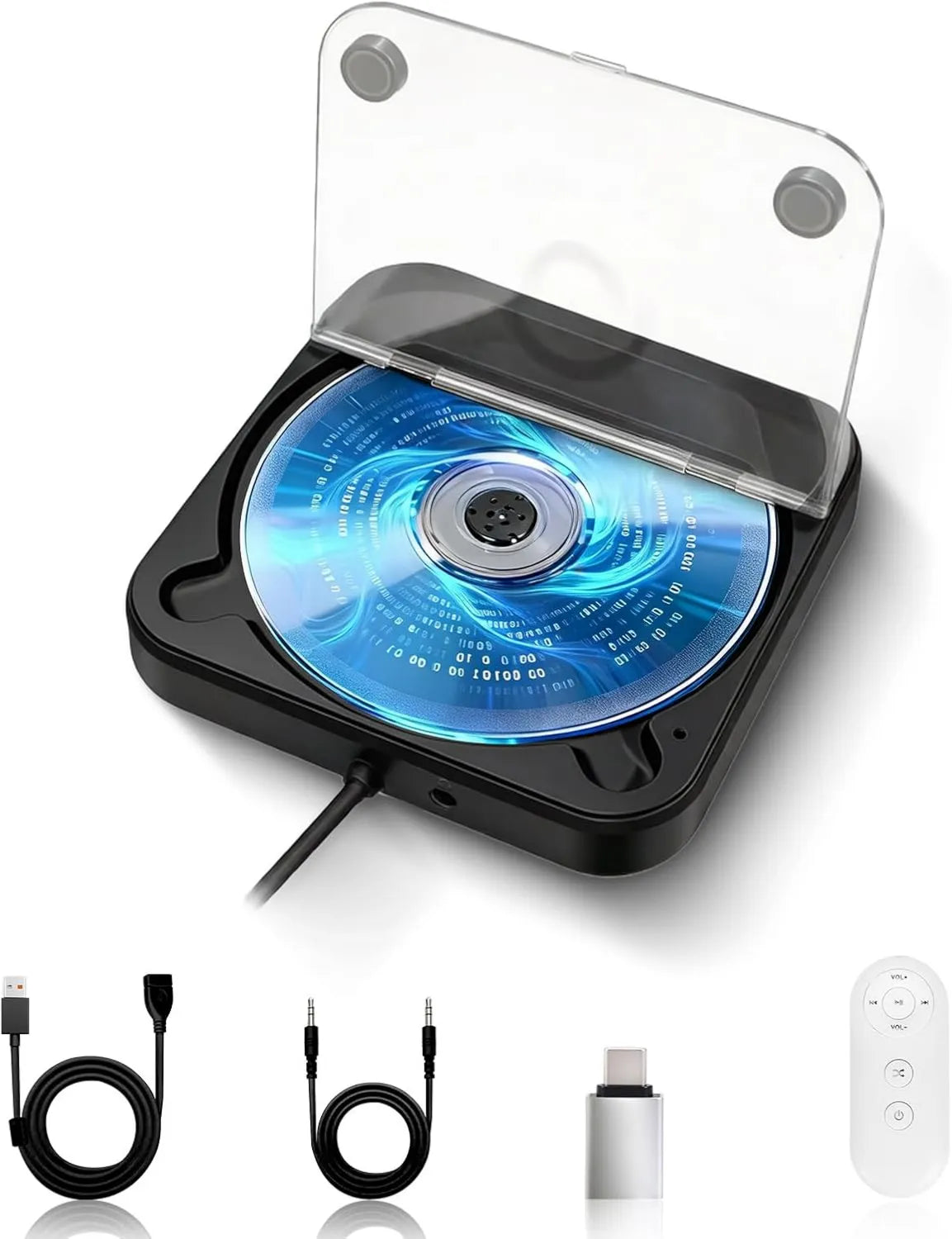 Adirigo, Laptop, USB, czarny, zewnętrzny przenośny odtwarzacz CD, port USB, telewizja, plug i Play, odtwarzacz CD samochodu z