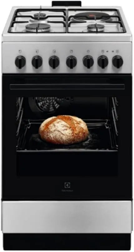 Electrolux kuchenka z piekarnikiem, Naczynia kuchenne z piekarnikiem LKM520011X, 57 l, 4 pola grzewcze, stal nierdzewna, kuchenka mieszana 57 l 4 Lampy ze stali nierdzewnej - LKM520011X
