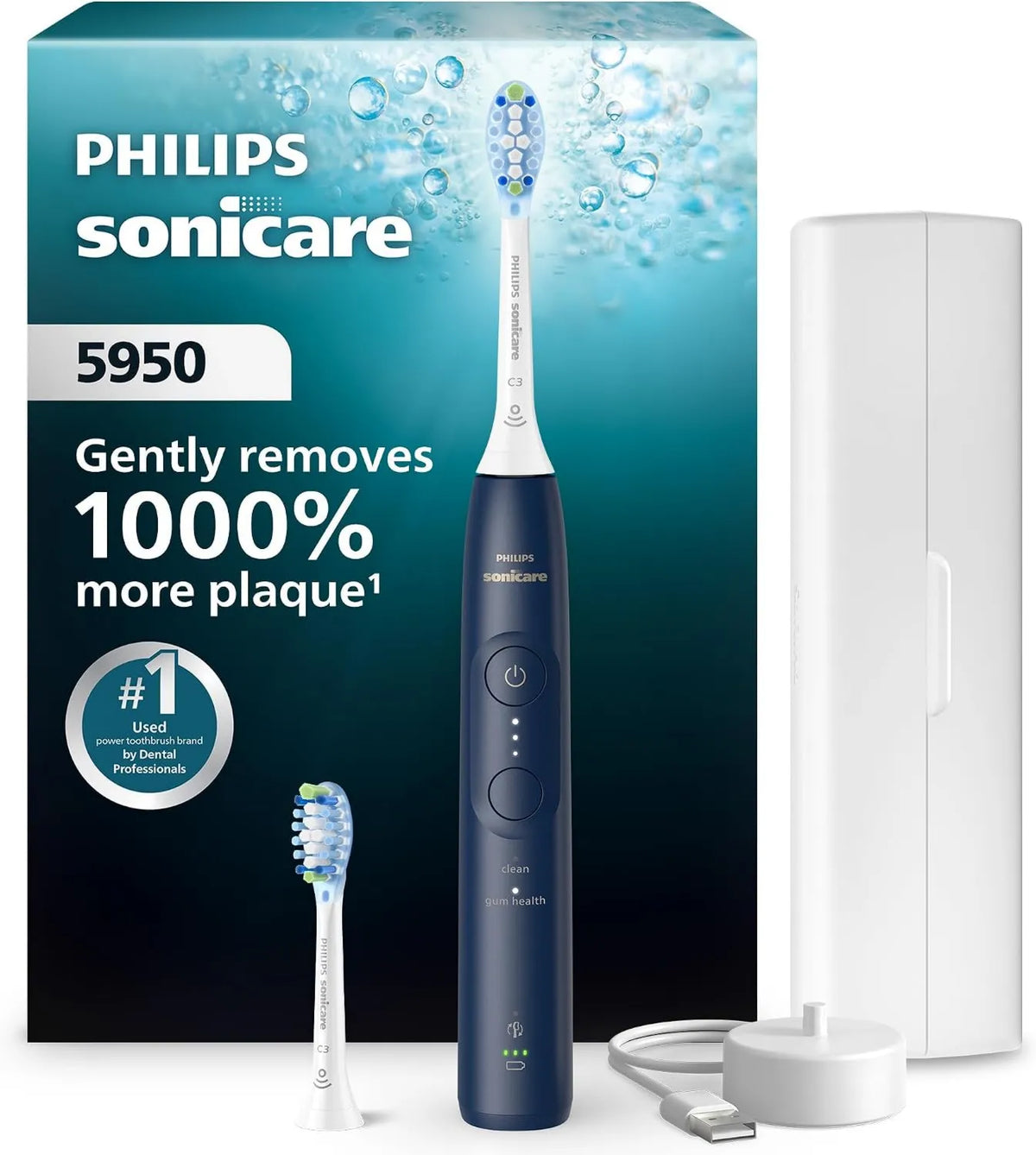 Philips Sonicare, Philips HX7133 / 03 czujnik, szczoteczka do zębów, zegar, płyta IPS, niebieski HX7133/03