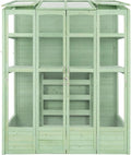 Wentylator, 61 cm, 152 x 61 cm, 5 x 2, regulacja ustawień, praca automatyczna, Szklarnia ogrodowa 152 x 61 cm, z zielonego drewna wiktoriańskiego