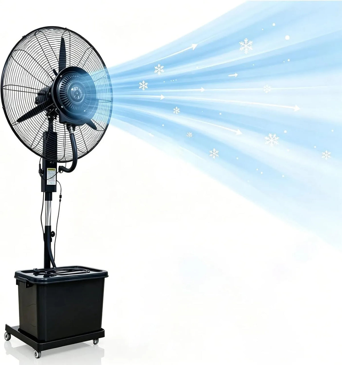 Lsoiup, Klimatyzator, 200 cm, 42 l, Ø 81 cm, 3 prędkości, oscylacja automatyczna, oscylacja 90 °, wentylator 42 l na piechotę z kołami