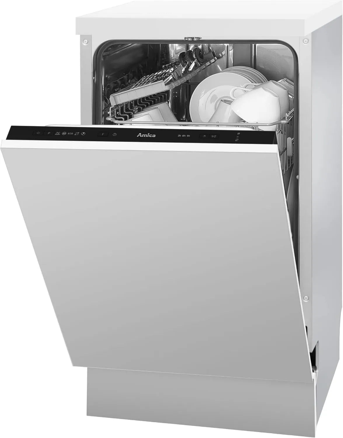 EGSPV 587 zmywarka, 45 cm, 5 programów, 30 min, Amica 915 zmywarka do zabudowy/w pełni zintegrowana zmywarka, bez frontu mebli