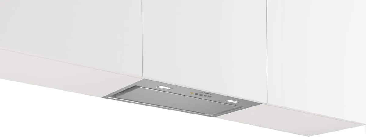 Bosch okap kuchenny, Filter Group, Seria 6, Intensywna prędkość z resetem, 52 cm DLN56AC50, oświetlenie LED, srebro metaliczne, Doskonała integracja