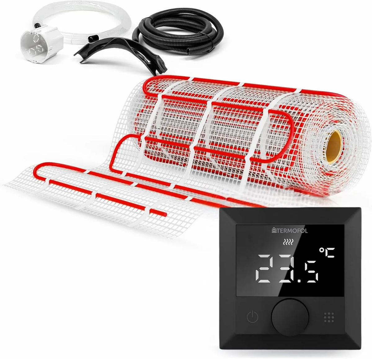 H5, 150 W, 240 V, Termofol Zestaw do ogrzewania podłogowego z termostatem, Elektryczne ogrzewanie podłogowe, salonu i kuchni