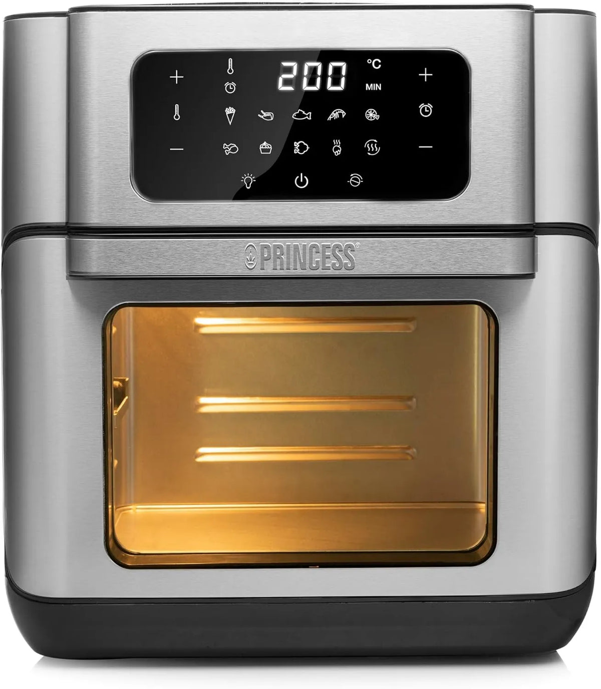 Princess frytkownica beztłuszczowa, 10 l, 1500 W, 10 programów, dotyk, stal nierdzewna, do 66, 7% d, Oszczędność energii, Cyfrowy ekran dotykowy, 182065