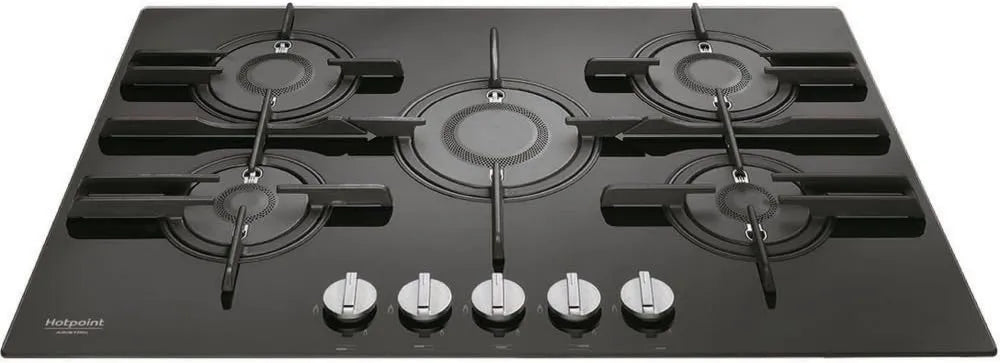 Hotpoint płyta grzewcza, Płyta gazowa, 75 cm, grill, Żelazko, Czarny, Punkt Ariston FTGGG 751 D, HA