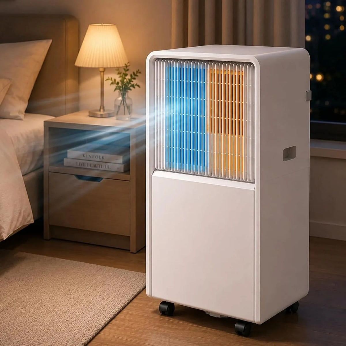 HUANQIN klimatyzator przenośny, 24- godzinna 4-in-1 Klimatyzator, przenośny, licznik czasu, cichy, tłumik Cha, 4 tryb 4-en-1