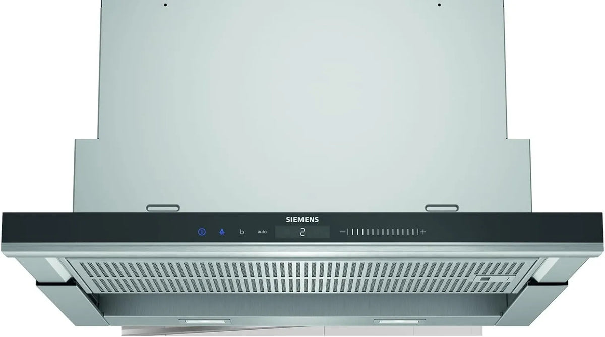 SIEMENS okap kuchenny, iQ700 LI69SA684, 935 m3 / h, wbudowany, stal nierdzewna, czarna, półobudowa m3/h