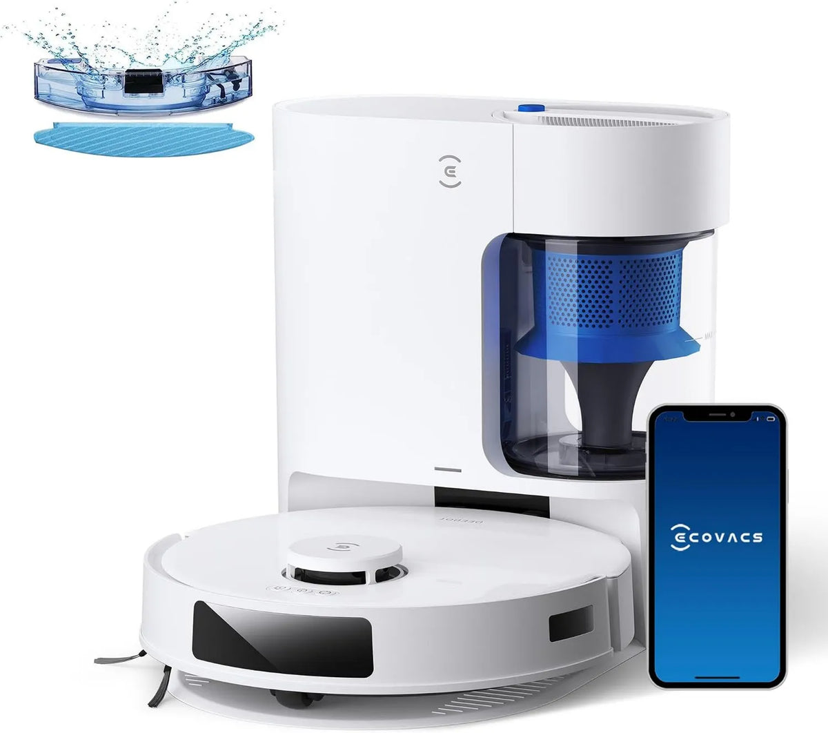 ECOVACS robot sprzątający, Deebot Robot Odkurzacz Plus, N20, samodzielny, 45-dniowe czyszczenie autonomiczne, 300 Min akumulator