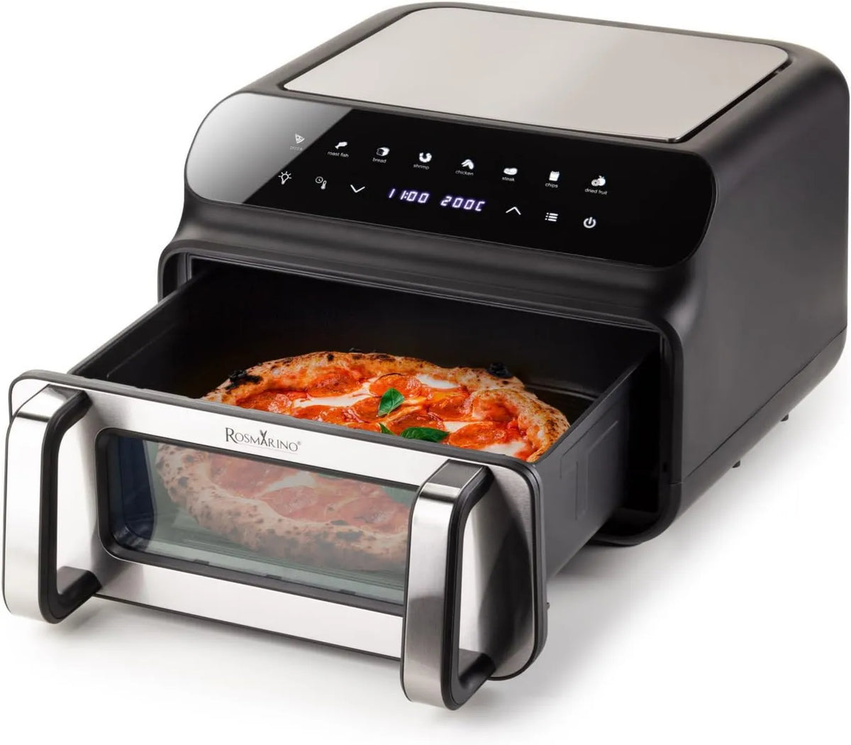 ROSMARINO frytkownica beztłuszczowa, 5- in-1, 10 l frytkownica, grill, frytkownica elektryczna wolna od oleju, Air frytkownica 5-en-1