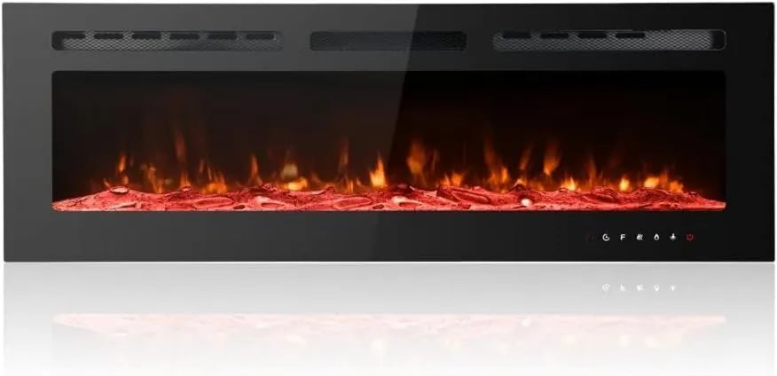 Kominek elektryczny, 127 cm, 40 dB, 900 W, sterowanie dotykowe, zdalne sterowanie, M.C.Haus Ultra-cienki kominek elektryczny