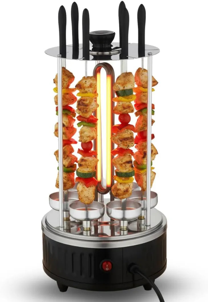 Chef-o-matic, Piec elektryczny, 1000 W, grill, 360o automatyczna rotacja, pojemność 6 szkutników, Pionowa szyna boczna, łatwe do czyszczenia