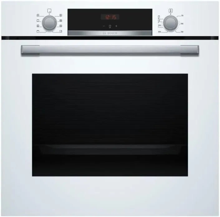 Bosch piekarnik do zabudowy, HBA553BV3F Elektryczny piekarnik, klasa energetyczna D, wbudowany, efekt 3D, biały, LED ekran, 4 Series, HotAir 3D, CleanCoating Full
