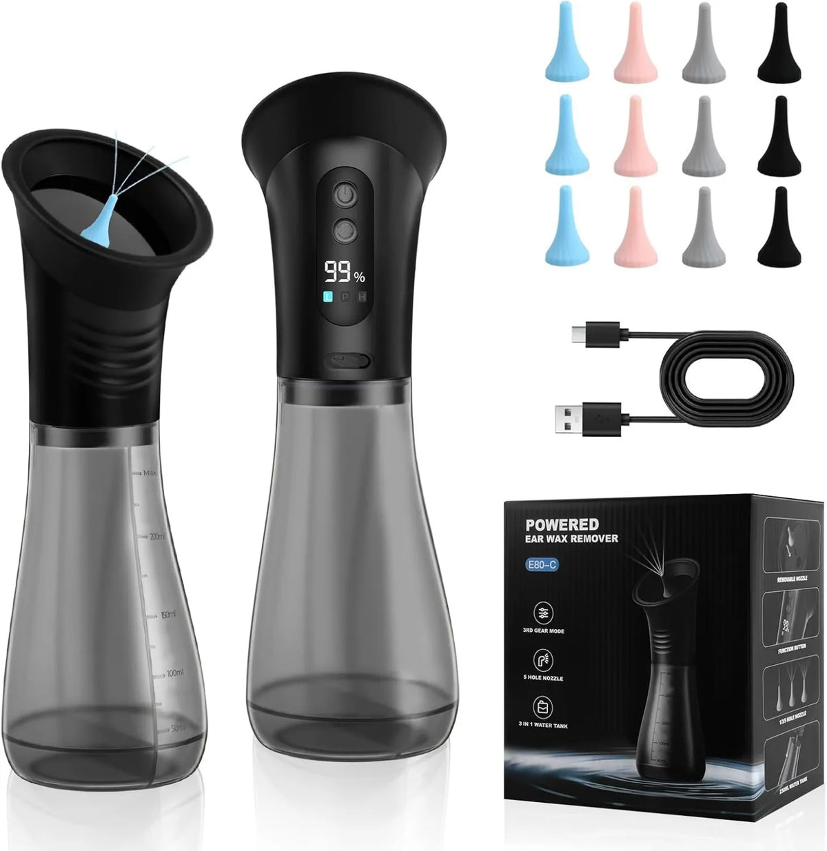 Mapille, 2 -in-1 IPX7 Czyściciel, IP65, duży zbiornik, 3 tryby 2-en-1