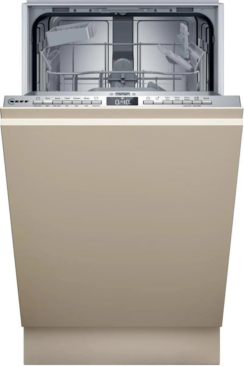 Neff zmywarka, S853HKX20E, 45 cm, sztućce kosz, szczupły format, w pełni zintegrowana, Flex I, N 30 koszyk system, w pełni zintegrowany, program