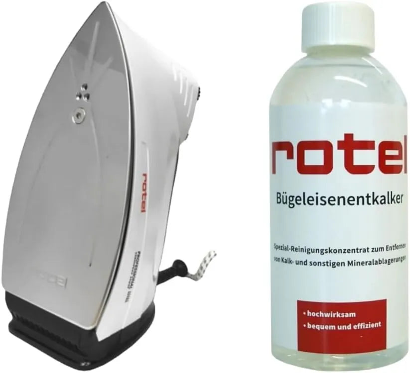 Rotel żelazko parowe, wyposażony w deskaler, do profesjonalny, Extra czarny żelaza parowego, 800 W, Izolowany zbiornik 300 ml, 500 ml, Z podeszwą w